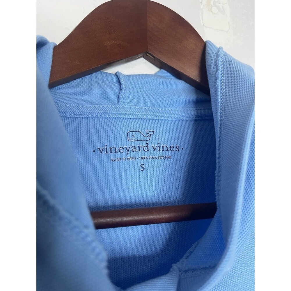 Vineyard Vines Men's Small Blue Hoooded Long Sleeve Shirt Pima Cotton - Picture 3 of 7